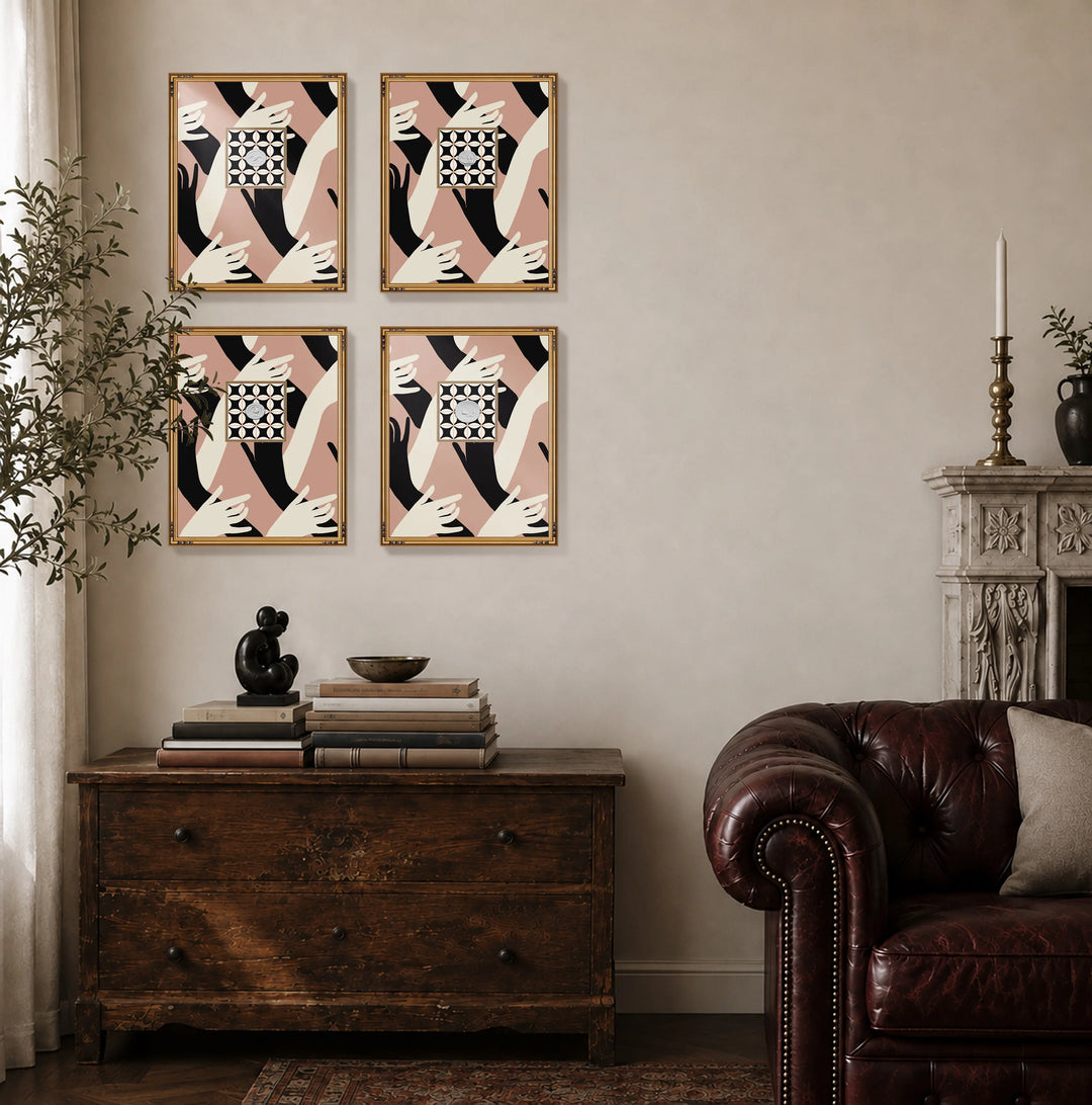 Framed Intaglio Wall Art - Connect - Cypress Shadow