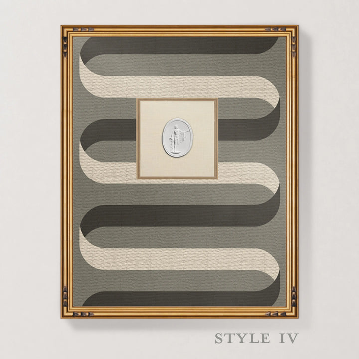 Framed Intaglio Wall Art - Folding Ribbon - Smokey Umber