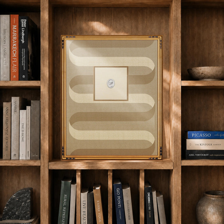 Framed Intaglio Wall Art - Folding Ribbon - Wheat