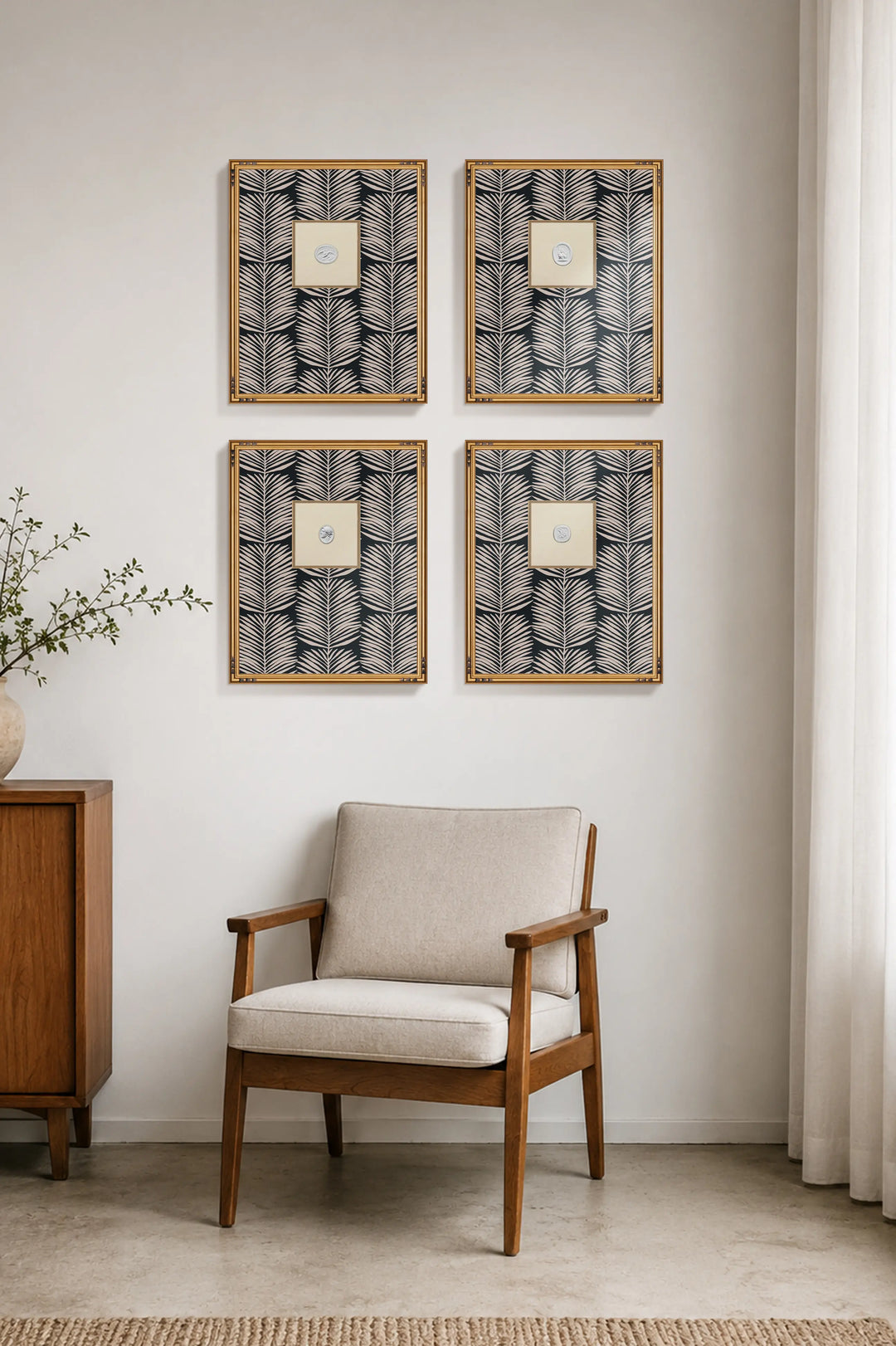 Framed Intaglio Wall Art - Betty Palms - Black Blush