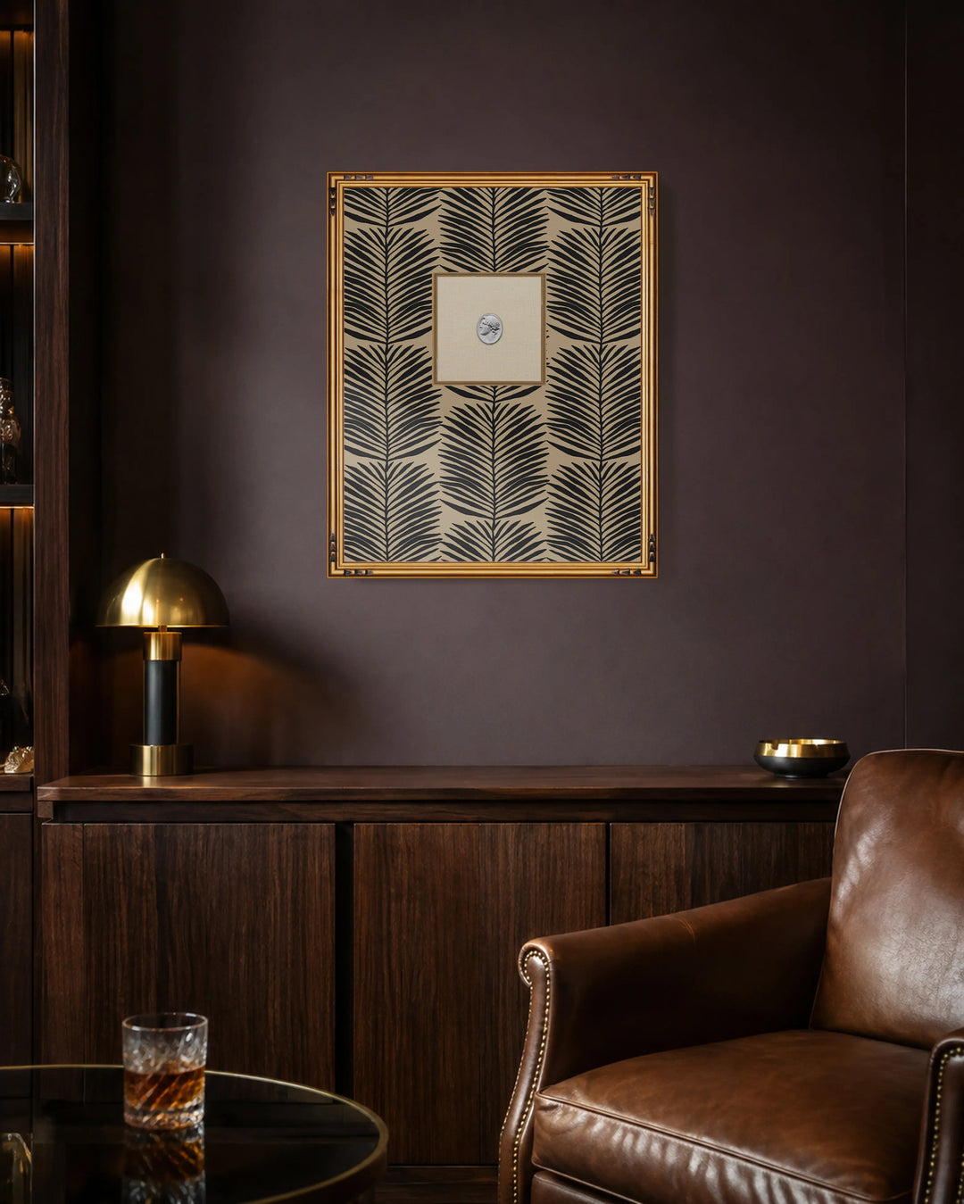 Framed Intaglio Wall Art - Betty Palms - Camel
