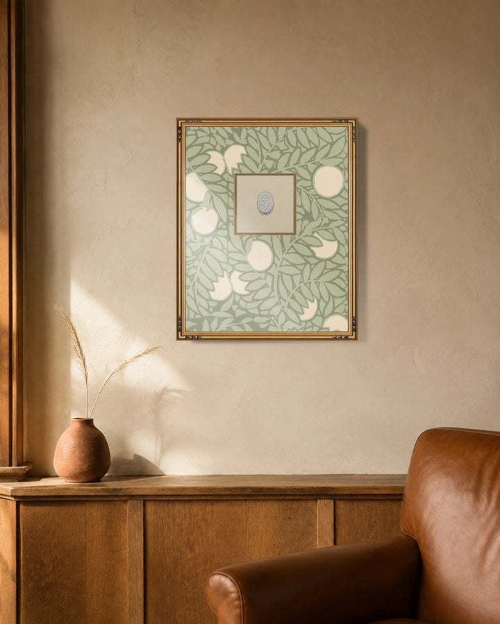 Framed Intaglio Wall Art - Orange Grove - Pale Green