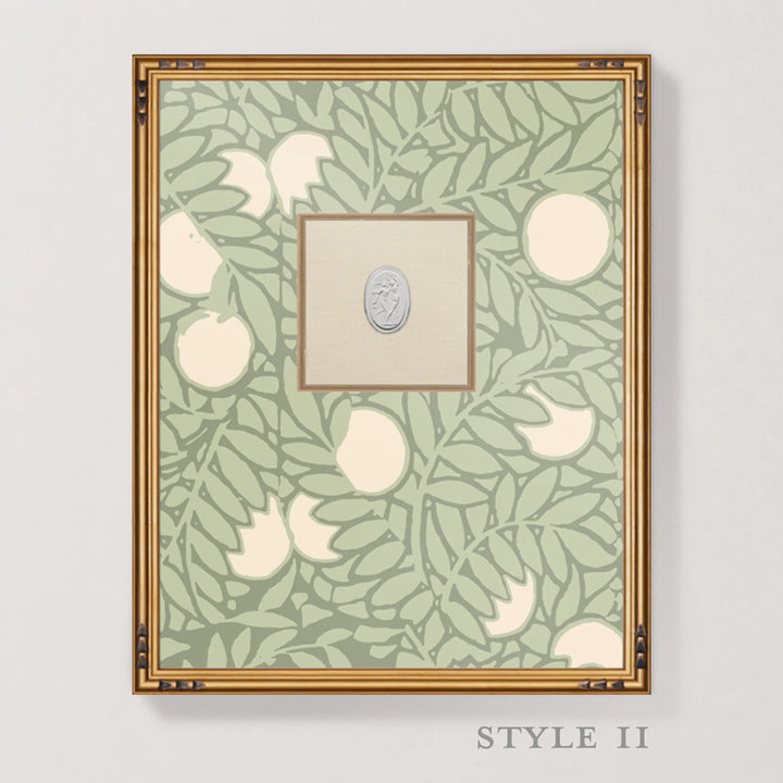 Framed Intaglio Wall Art - Orange Grove - Pale Green