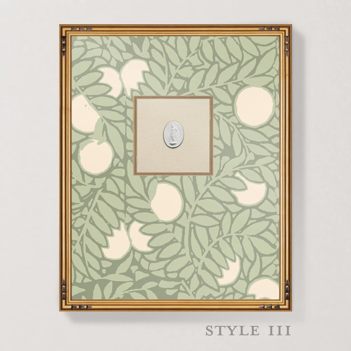 Framed Intaglio Wall Art - Orange Grove - Pale Green