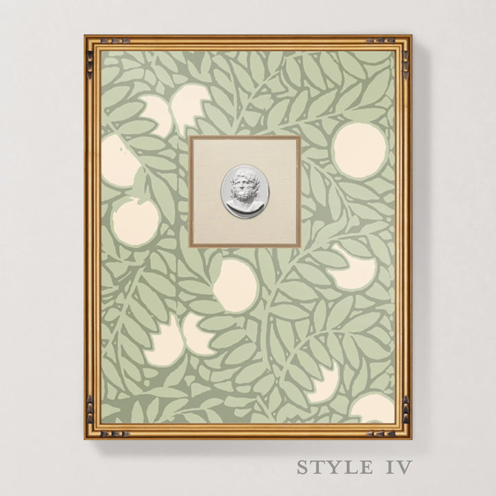 Framed Intaglio Wall Art - Orange Grove - Pale Green