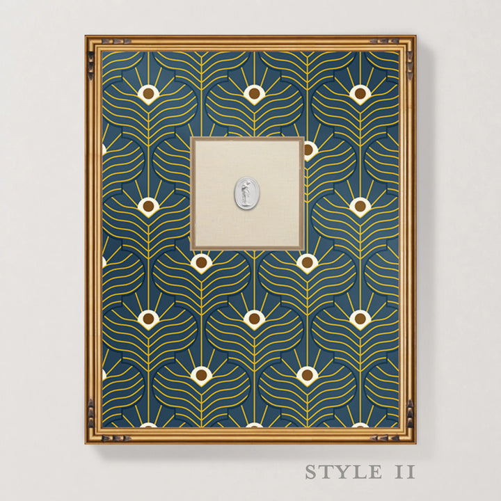 Framed Intaglio Wall Art - Moroccan Peacock - Marine