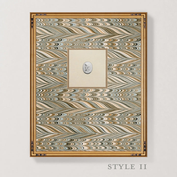 Framed Intaglio Wall Art - EndPaper - Champagne Beige
