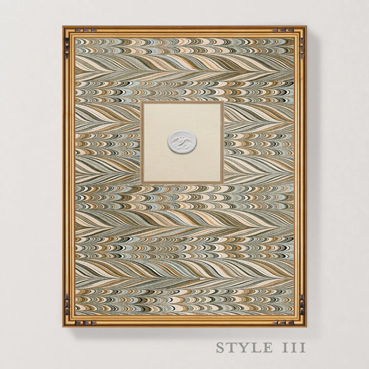 Framed Intaglio Wall Art - EndPaper - Champagne Beige