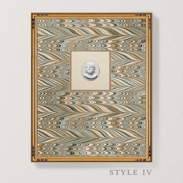Framed Intaglio Wall Art - EndPaper - Champagne Beige
