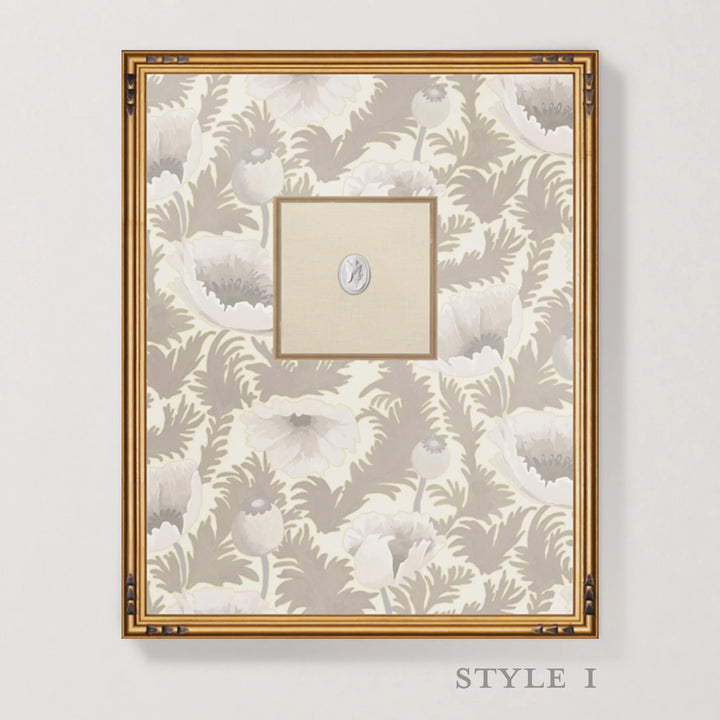 Framed Intaglio Wall Art - Poppy Bloom - Desert Linen