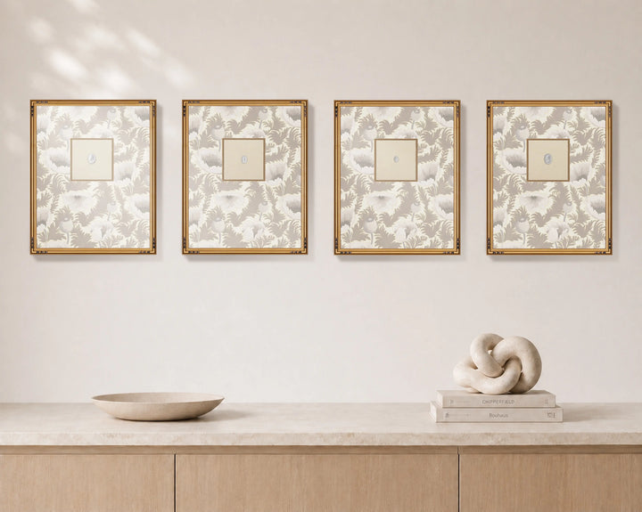 Framed Intaglio Wall Art - Poppy Bloom - Desert Linen