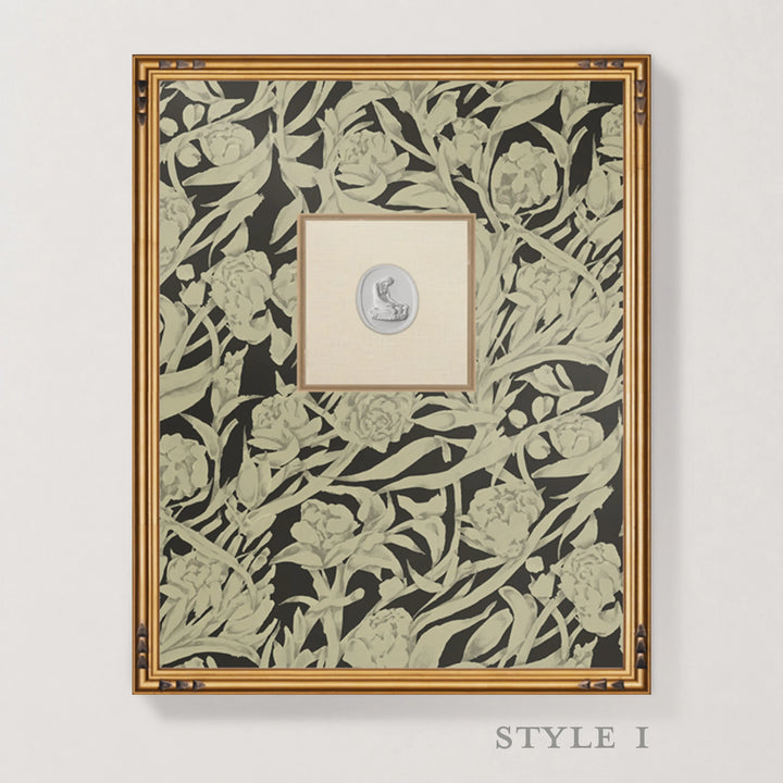 Framed Intaglio Wall Art - Wandervine - Ebony Taupe