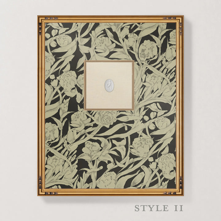 Framed Intaglio Wall Art - Wandervine - Ebony Taupe