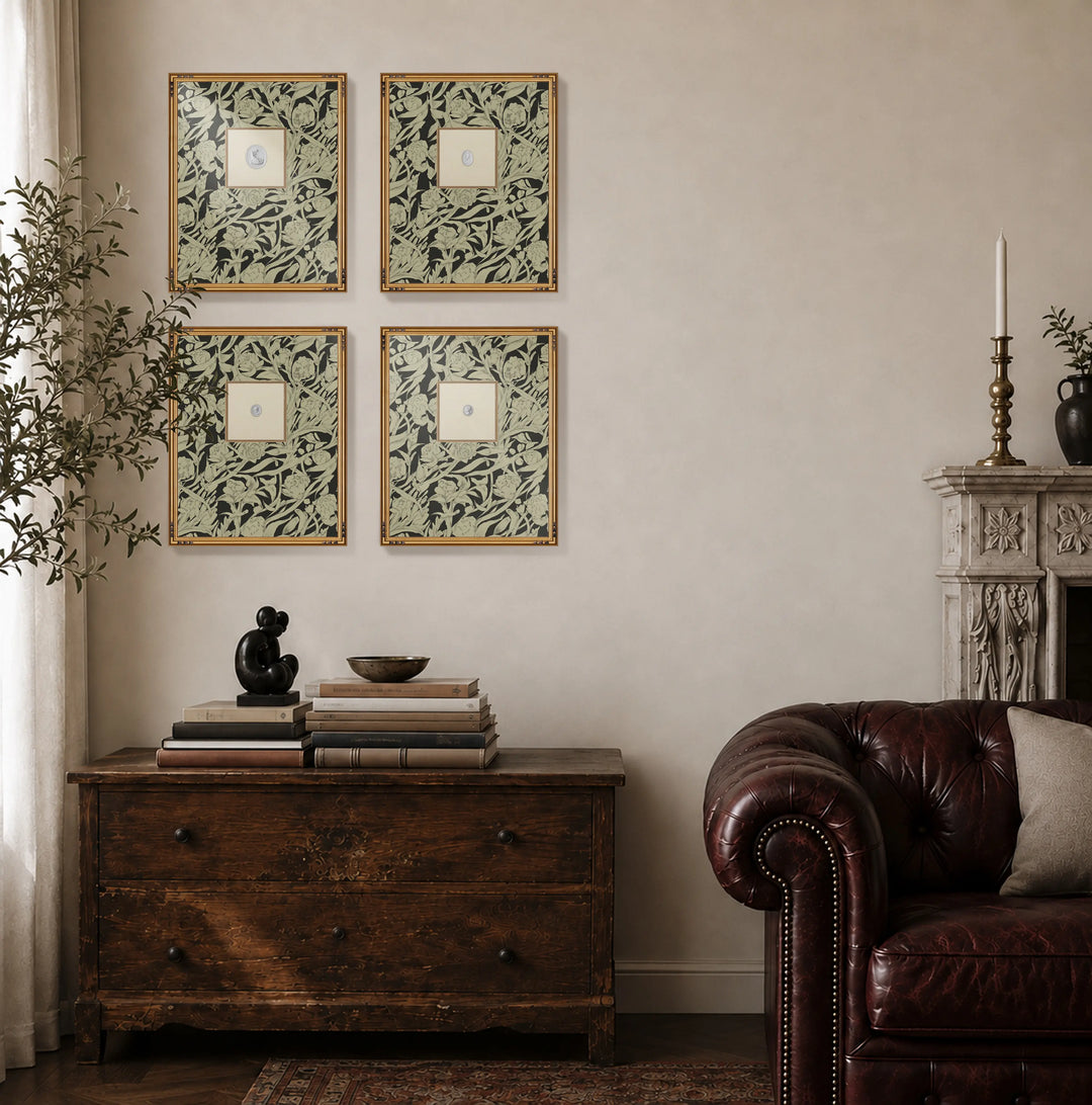 Framed Intaglio Wall Art - Wandervine - Ebony Taupe