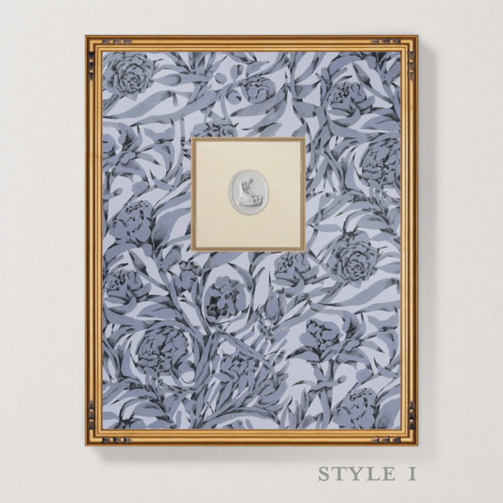 Framed Intaglio Wall Art - Wandervine - Glacial Gray