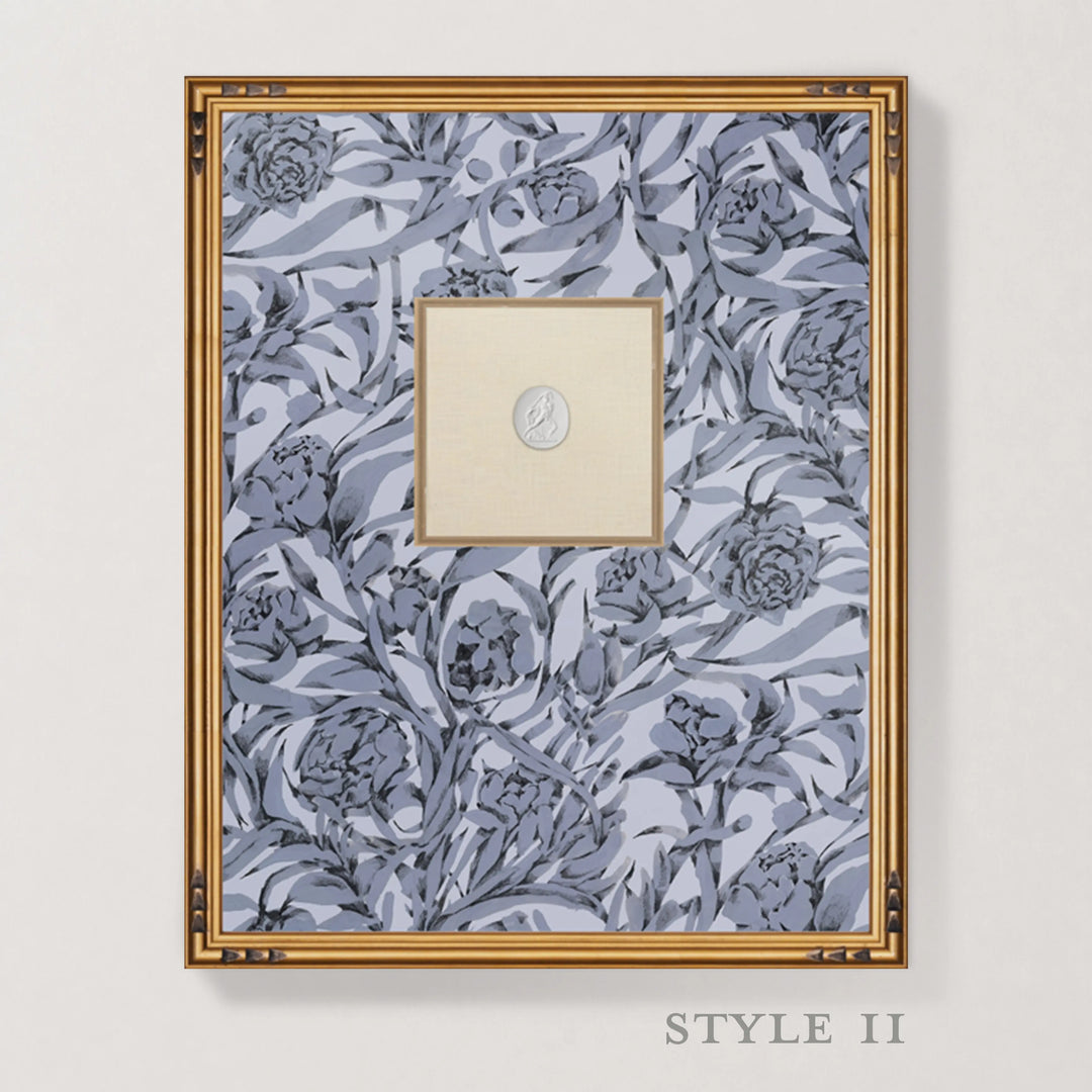 Framed Intaglio Wall Art - Wandervine - Glacial Gray