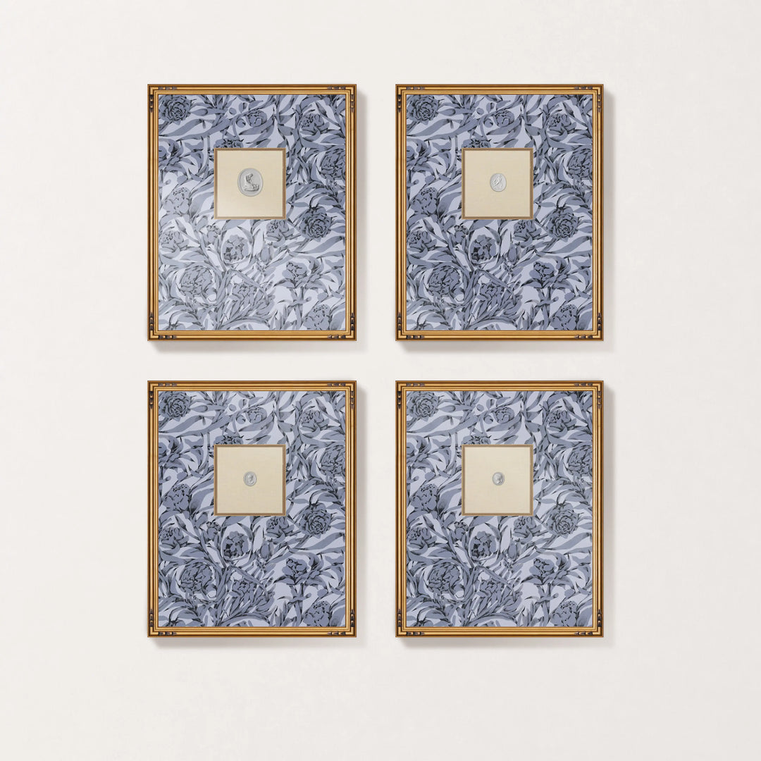Framed Intaglio Wall Art - Wandervine - Glacial Gray