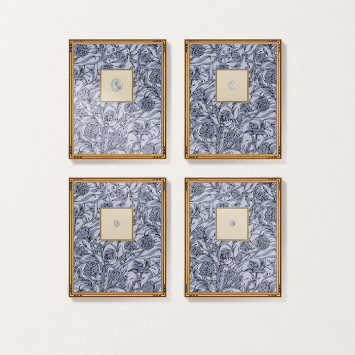 Framed Intaglio Wall Art - Wandervine - Glacial Gray