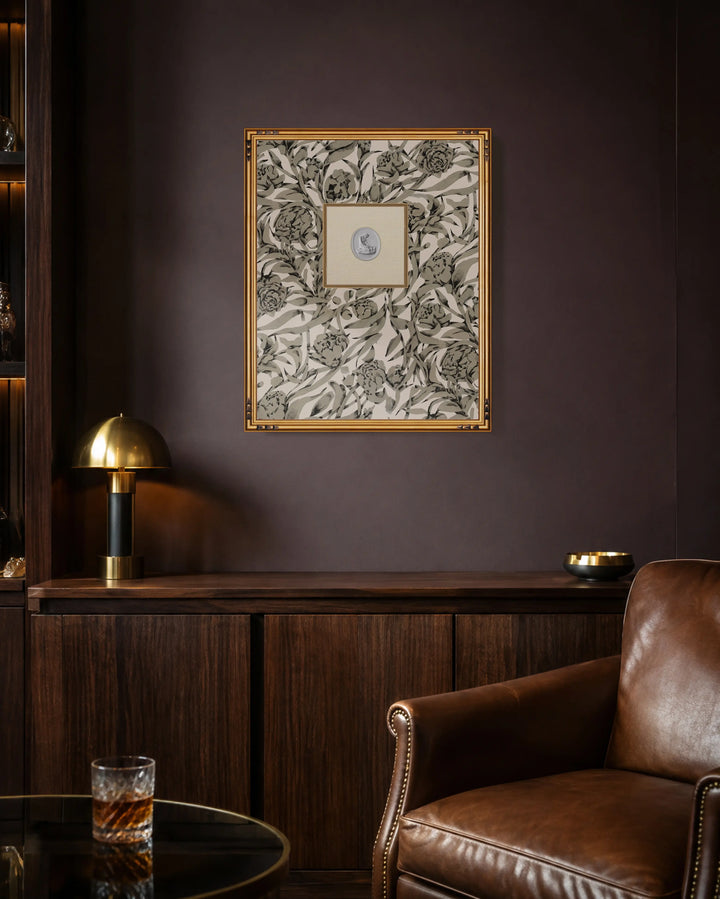 Framed Intaglio Wall Art - Wandervine - Newsprint Beige