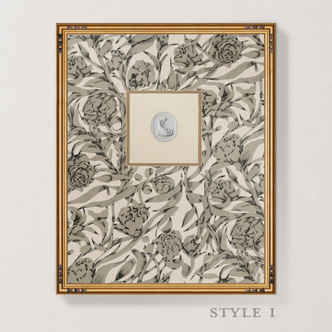 Framed Intaglio Wall Art - Wandervine - Newsprint Beige