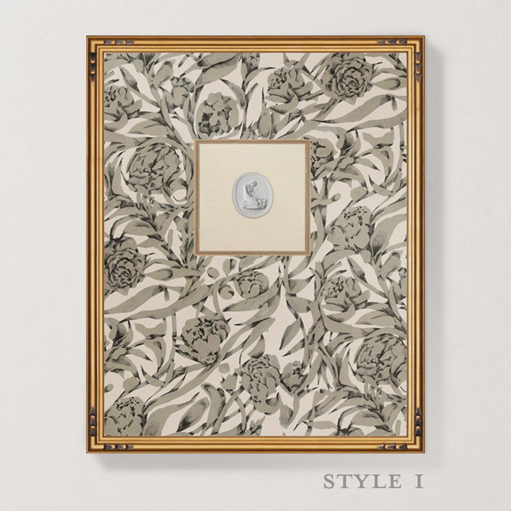 Framed Intaglio Wall Art - Wandervine - Newsprint Beige