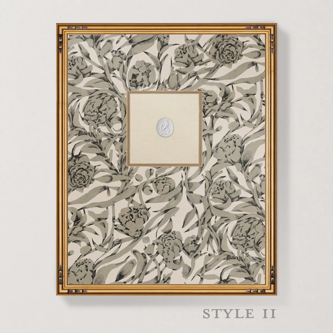 Framed Intaglio Wall Art - Wandervine - Newsprint Beige