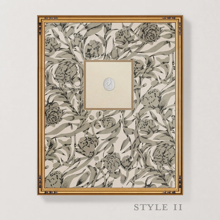 Framed Intaglio Wall Art - Wandervine - Newsprint Beige