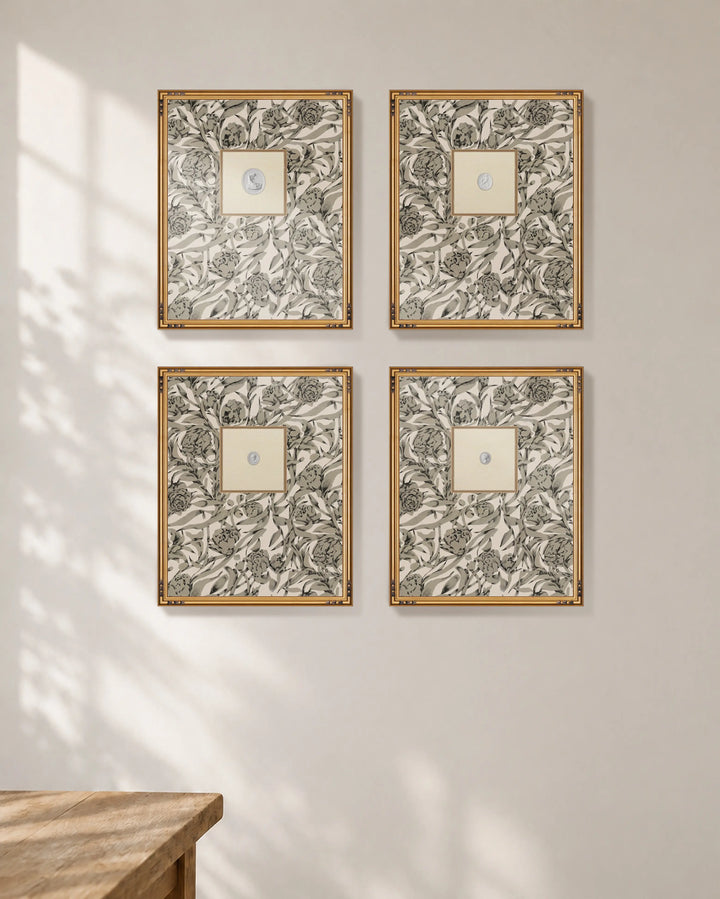 Framed Intaglio Wall Art - Wandervine - Newsprint Beige