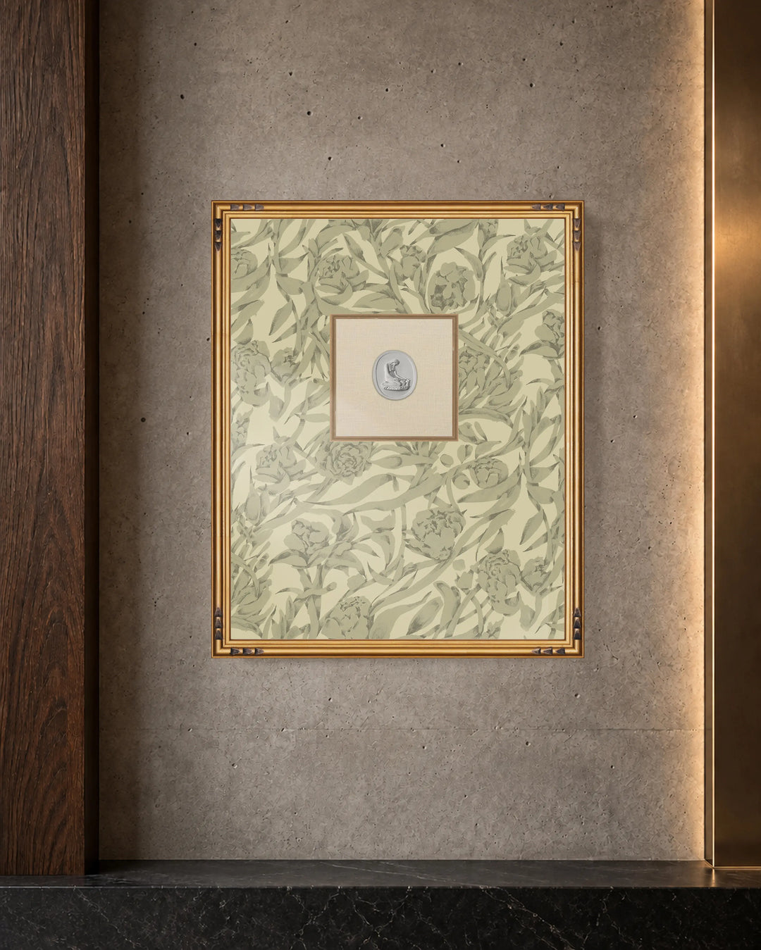 Framed Intaglio Wall Art - Wandervine - Raw Linen