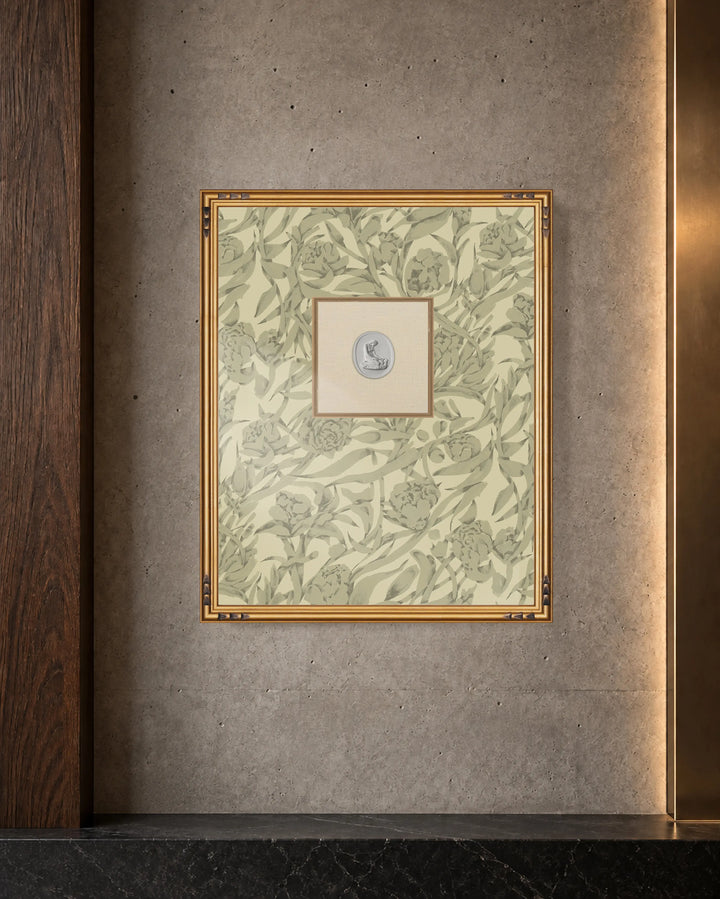 Framed Intaglio Wall Art - Wandervine - Raw Linen