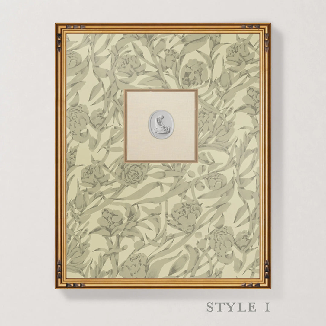 Framed Intaglio Wall Art - Wandervine - Raw Linen