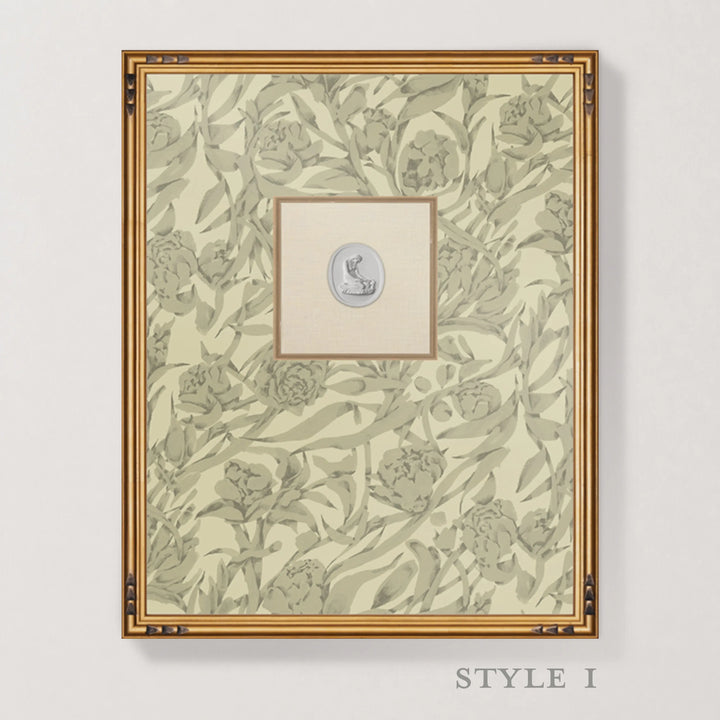 Framed Intaglio Wall Art - Wandervine - Raw Linen