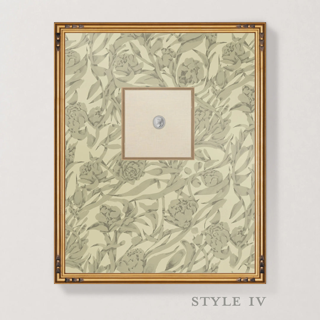 Framed Intaglio Wall Art - Wandervine - Raw Linen