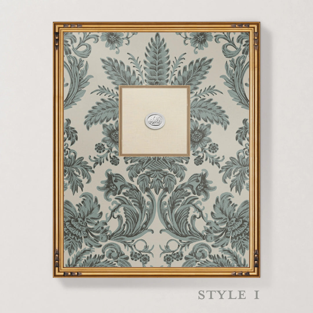 Framed Intaglio Wall Art - Parlor Paper - Celadon
