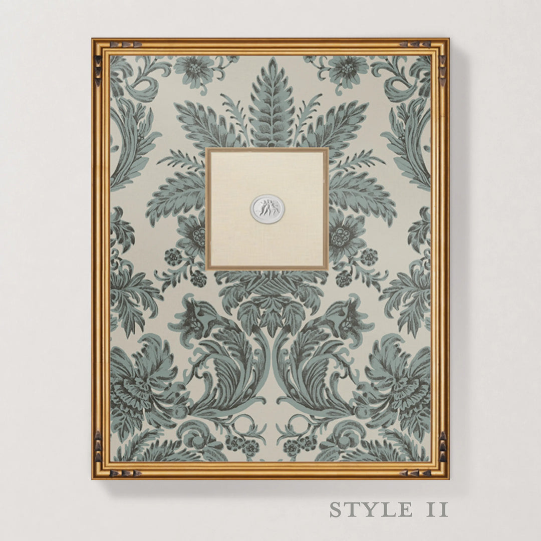 Framed Intaglio Wall Art - Parlor Paper - Celadon