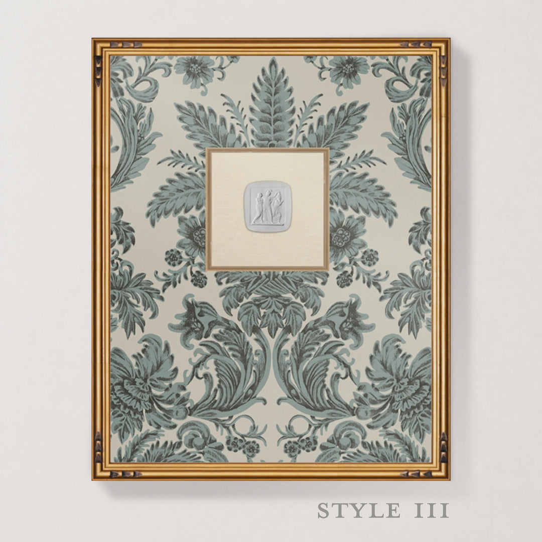 Framed Intaglio Wall Art - Parlor Paper - Celadon
