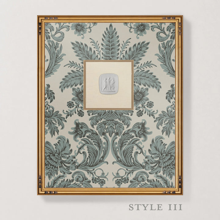 Framed Intaglio Wall Art - Parlor Paper - Celadon
