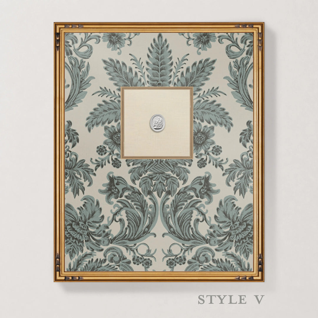 Framed Intaglio Wall Art - Parlor Paper - Celadon