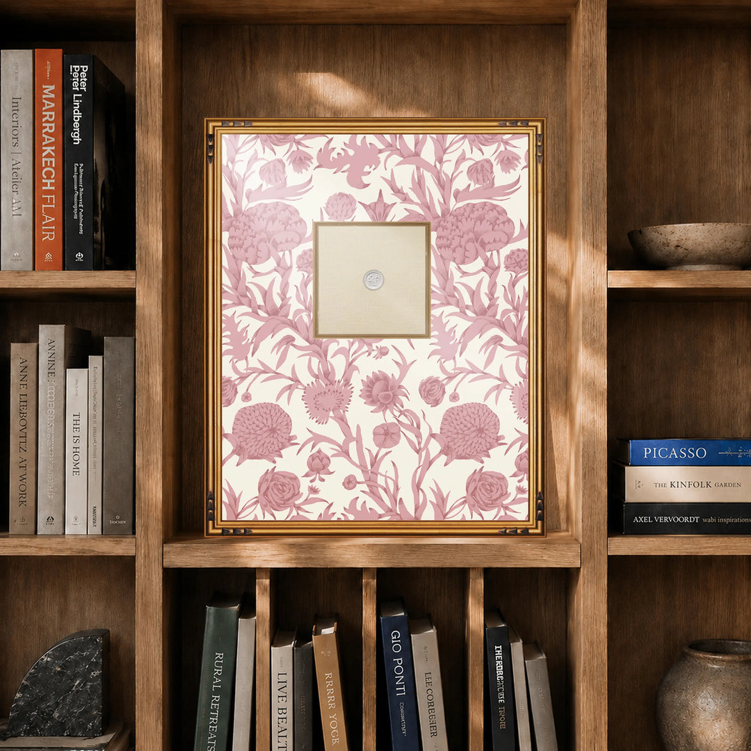 Framed Intaglio Wall Art - Blooming Thicket - Dusty Blush