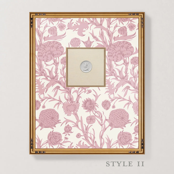 Framed Intaglio Wall Art - Blooming Thicket - Dusty Blush