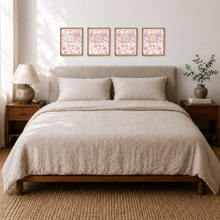 Framed Intaglio Wall Art - Blooming Thicket - Dusty Blush