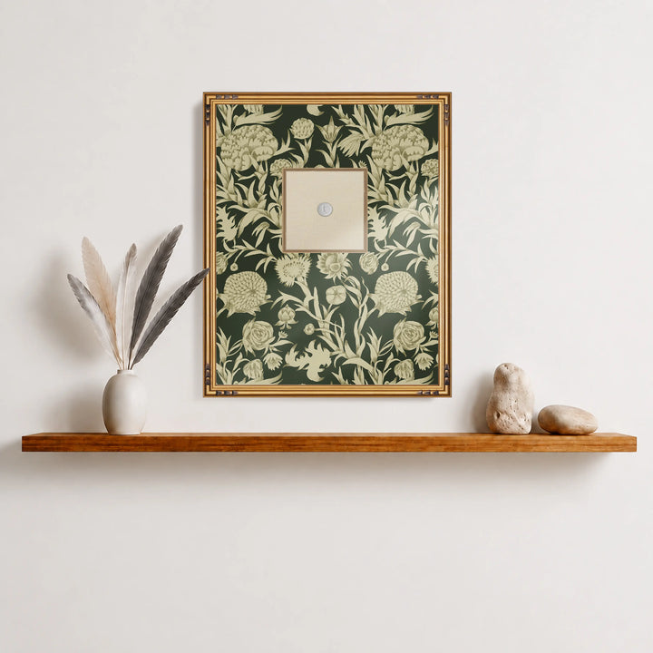 Framed Intaglio Wall Art - Blooming Thicket - Goldenrod