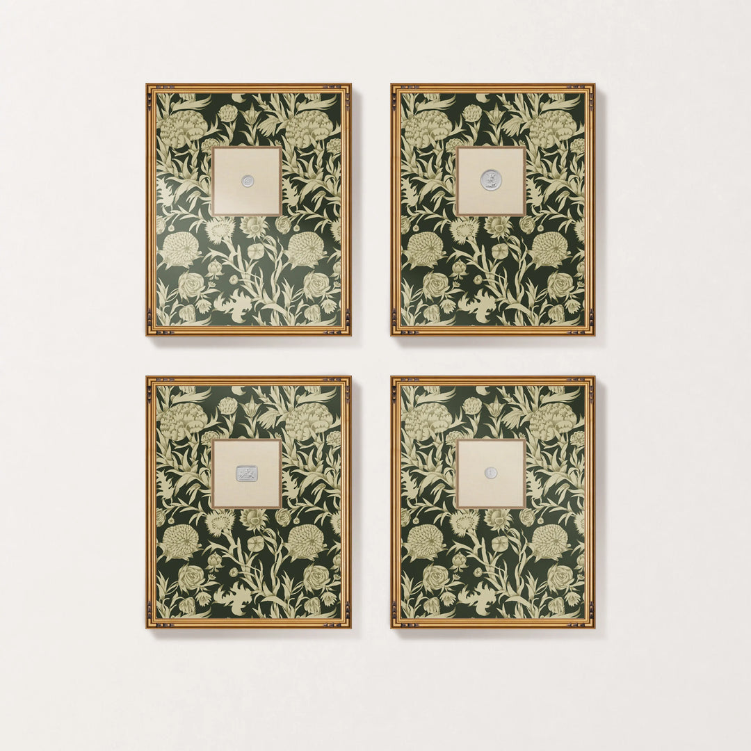 Framed Intaglio Wall Art - Blooming Thicket - Goldenrod