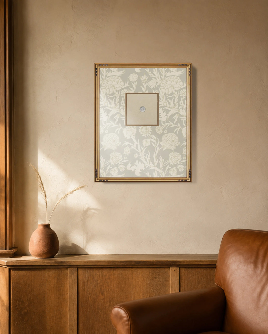 Framed Intaglio Wall Art - Blooming Thicket - Linen