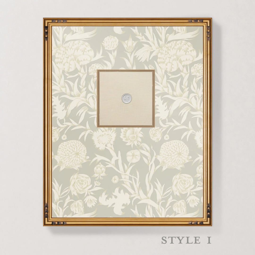 Framed Intaglio Wall Art - Blooming Thicket - Linen