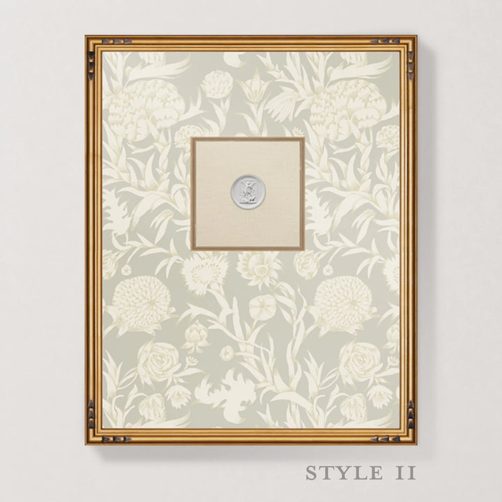Framed Intaglio Wall Art - Blooming Thicket - Linen