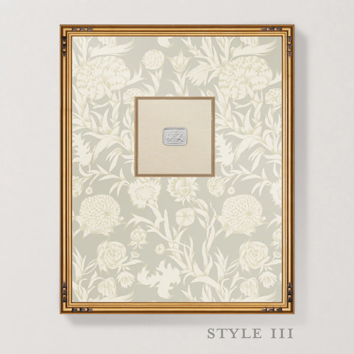 Framed Intaglio Wall Art - Blooming Thicket - Linen