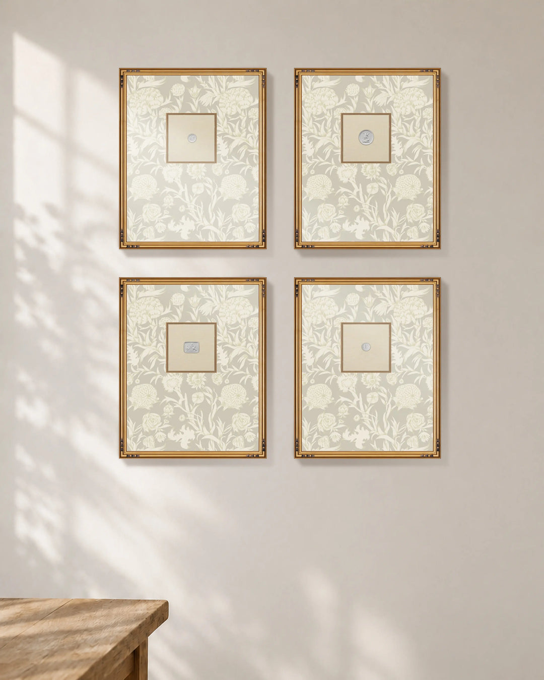 Framed Intaglio Wall Art - Blooming Thicket - Linen