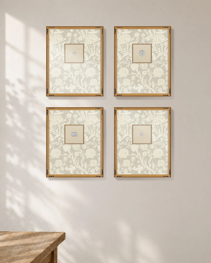 Framed Intaglio Wall Art - Blooming Thicket - Linen