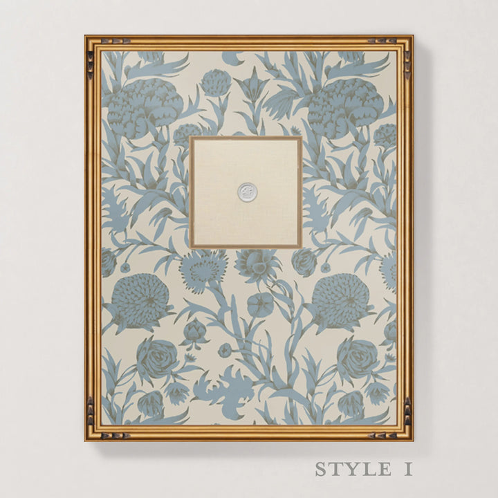 Framed Intaglio Wall Art - Blooming Thicket - Linen Stone